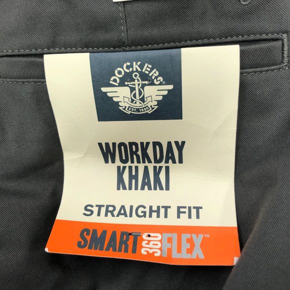 NWT Dockers Men Workday Khaki Straight Fit Smart Flex Pants Size 32X32 B214 -9 - Picture 7 of 16